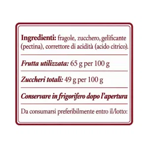 Confettura Extra di Fragola 40g | Scyavuru (ETICHETTA 360°)