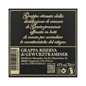 Grappa Marzadro Giare Gewürztraminer 70 cl
