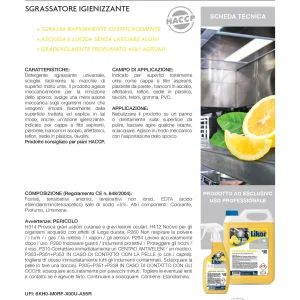 SGRASSATORE IGIEN. LEMON LIKOR ML 750