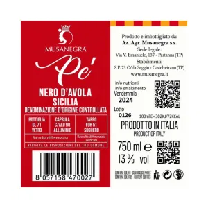 Vino Nero d'Avola Sicilia DOC 75 cl Pe' – Musanegra
