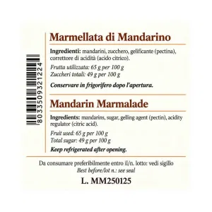 Marmellata di Mandarino 250g | Scyavuru (ETICHETTA 360°)