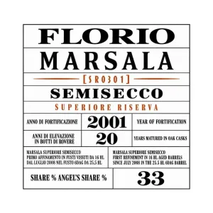 Florio Marsala Superiore Semisecco Riserva 2001 75 cl – Vendemmia Rara
