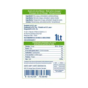 Aceto di vino rosso O Sole e Napule 1 l