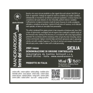 Mandrarossa Terre del Sommacco Nero d'Avola Sicilia DOC 75 cl