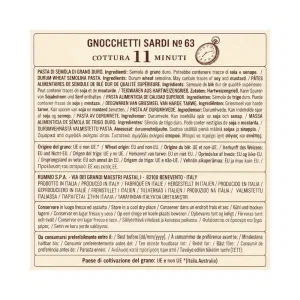 Gnocchetti Sardi Rummo n. 63 – Pasta di Semola 1 kg