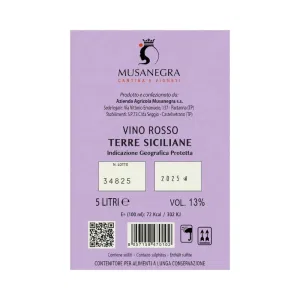 Vino Rosso Bag in Box 5 L – Musanegra