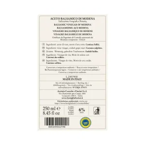 Aceto Balsamico di Modena IGP 500 ml Famiglia Fiorini - Linea Classica Bottiglia Dorica