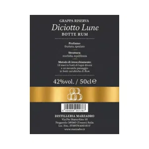 Diciotto Lune Riserva Rum Grappa Marzadro 500 ml