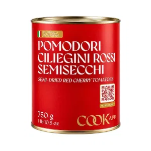 POMODORI CILIEGINI ROSSI SEMISECCHI LATTA GR 750 COOKAPP
