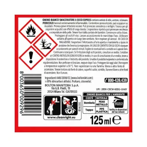 Smacchiatore a Secco Spray Omino Bianco 125 ml - Smacchiatore Horeca Professionale