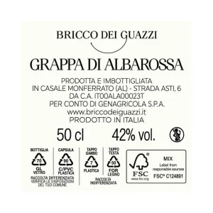 Grappa di Albarossa Bricco dei Guazzi 50 cl