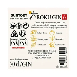 Gin Roku Japanese Craft 70 cl