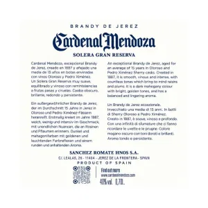 Brandy Cardenal Mendoza Solera Gran Reserva 70 cl Astucciato - 15 Anni