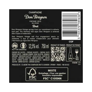 Champagne Dom Pérignon Vintage 2015 75 cl Astucciato
